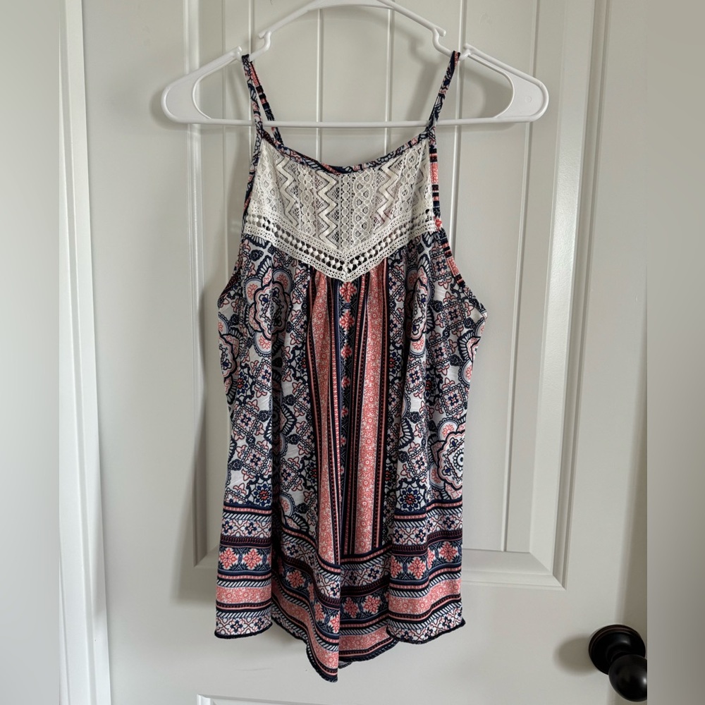 No Boundaries Patterned Tank Top